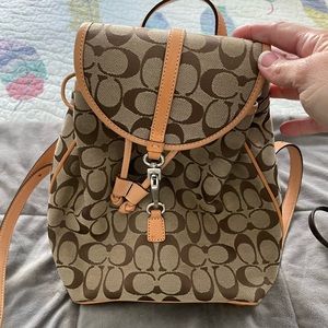 Beautiful Coach backpack with vachetta leather trim